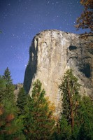El Capitan by Moonlight - Yosemite Valley, Stars, Moon, Night time
